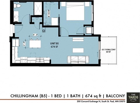 a floor plan of a home with a blue floor at The Yards and Backyards, Saint Paul, Minnesota  55075