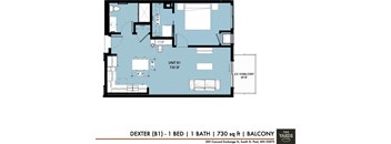 a floor plan of a home with a blue floor at The Yards and Backyards, Minnesota, 55075