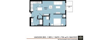 1 bed 1 bath floor plan B at The Yards, South St. Paul, 55075