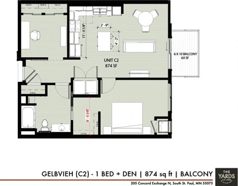 a floor plan of a bedroom house at The Yards and Backyards, Saint Paul, Minnesota  55075