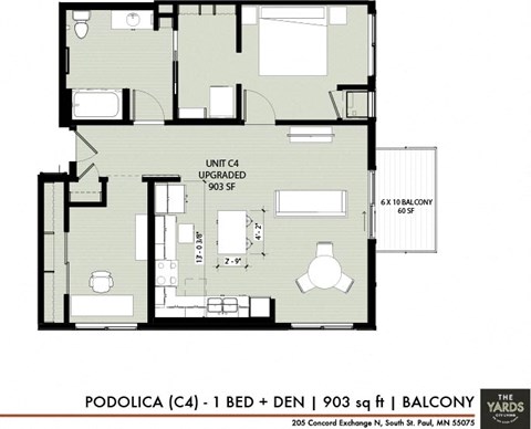 a floor plan of a small house at The Yards and Backyards, Saint Paul