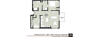 1 bed 1 bath floor plan P at The Yards, South St. Paul