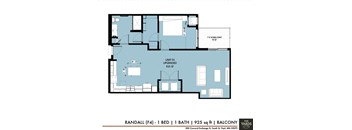 a floor plan of a small apartment at The Yards and Backyards, Saint Paul, Minnesota  55075