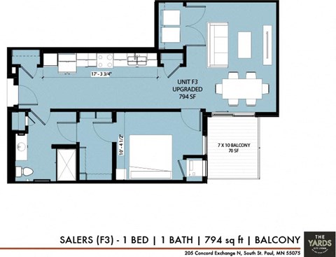 a floor plan of a small house at The Yards and Backyards, Minnesota