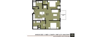 2 bed 2 bath floor plan A at The Yards, South St. Paul
