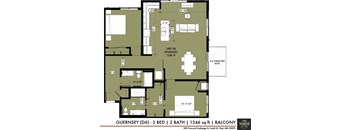 2 bed 2 bath floor plan e at The Yards, South St. Paul, MN