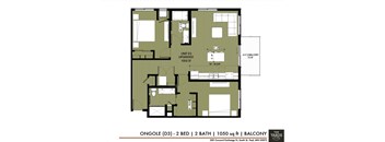 2 bed 2 bath floor plan B at The Yards, Minnesota