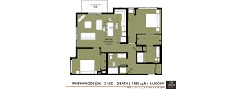 a floor plan of a bedroom apartment