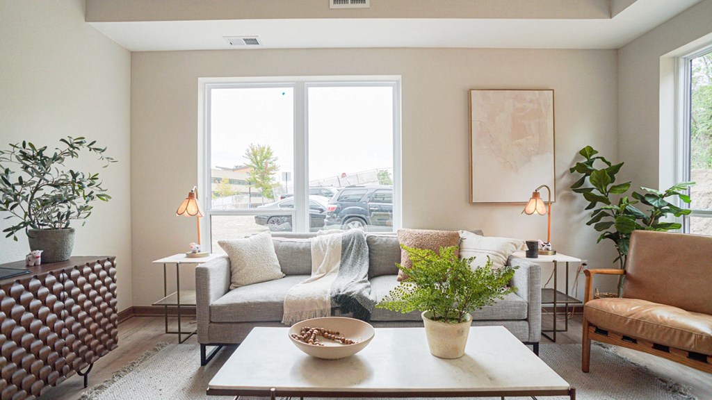Living room decor at The Yards, South St. Paul, MN, 55075