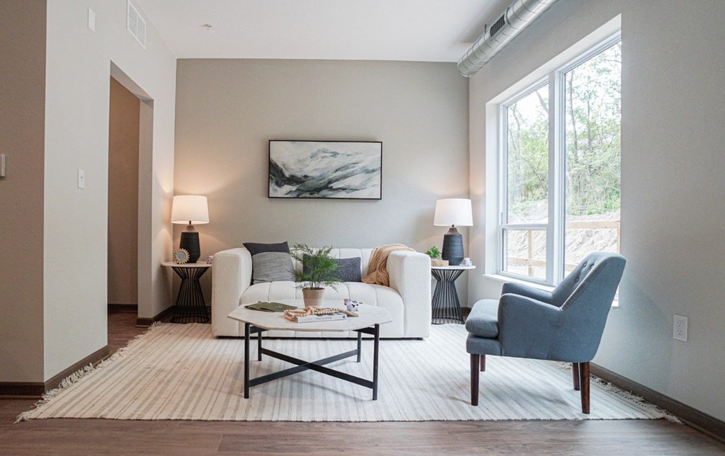 Living room area at The Yards, South St. Paul, Minnesota