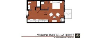 a floor plan of a small house at The Yards and Backyards, Saint Paul, 55075