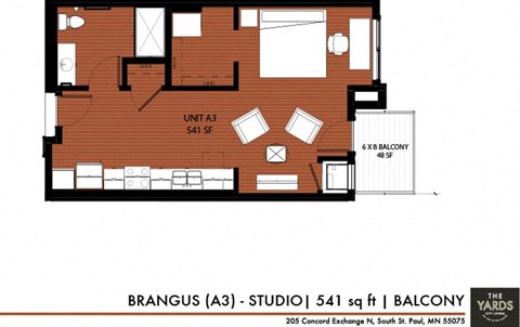 a floor plan of a small house at The Yards and Backyards, Minnesota
