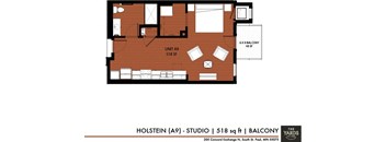 a floor plan of a small house at The Yards and Backyards, Minnesota