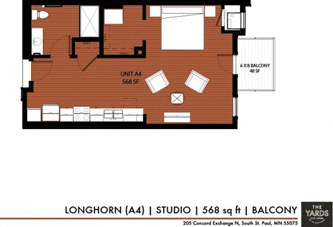 a floor plan of a small house at The Yards and Backyards, Saint Paul, 55075
