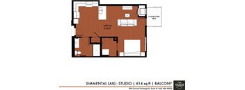 the floor plan of the apartment at The Yards and Backyards, MN 55075