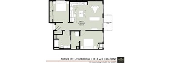 a floor plan of a bedroom apartment at The Yards and Backyards, MN 55075