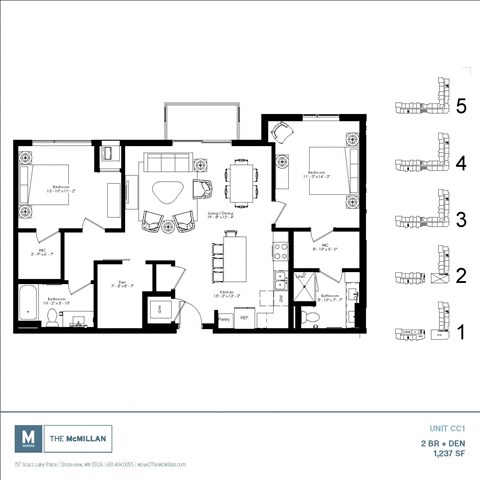 CC1_Den Floor Plan at The McMillan, Shoreview, Minnesota