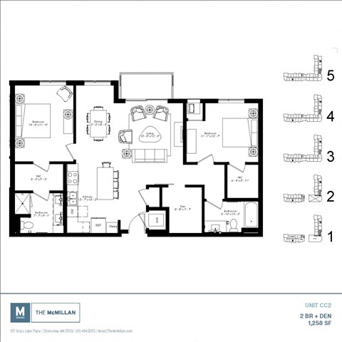 CC2_Den Floor Plan at The McMillan, Shoreview