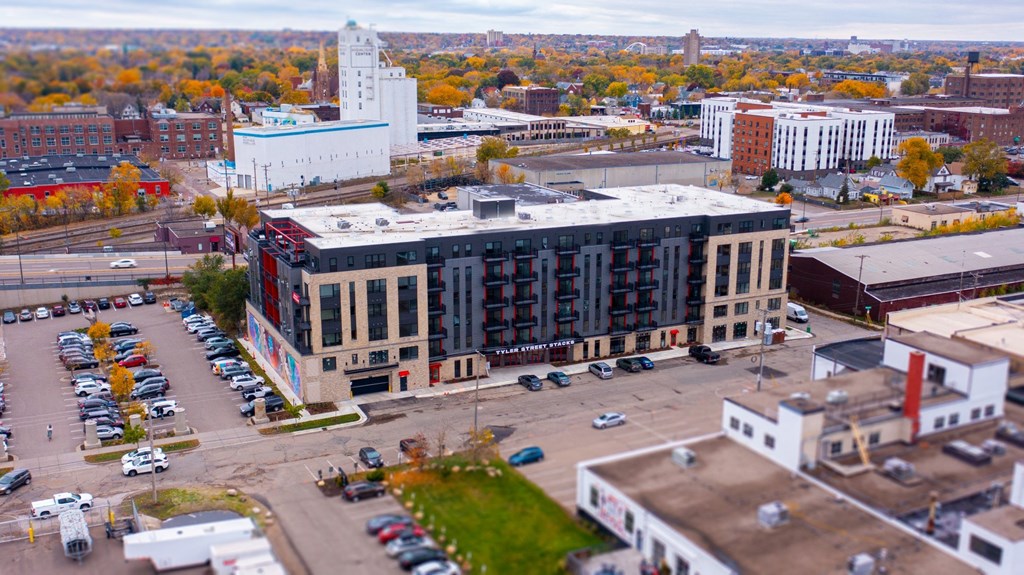 Tyler Street Stacks drone exterior image