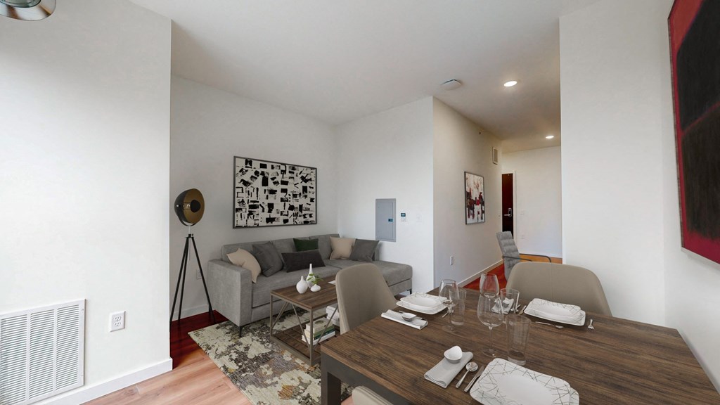 a view of the living room and dining room from the loft