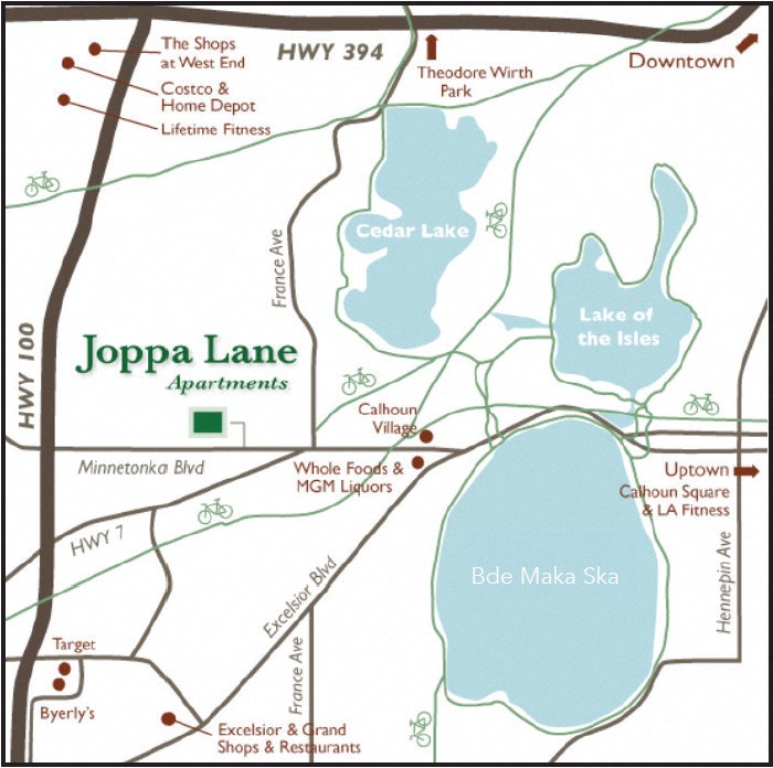 a map of the area surrounding jopa lane park