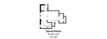 a floor plan of a studio apartment