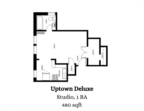 a floor plan of a studio apartment