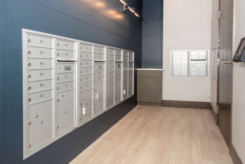 Urban Park II mail area1 at Urban Park I and II Apartments, St Louis Park