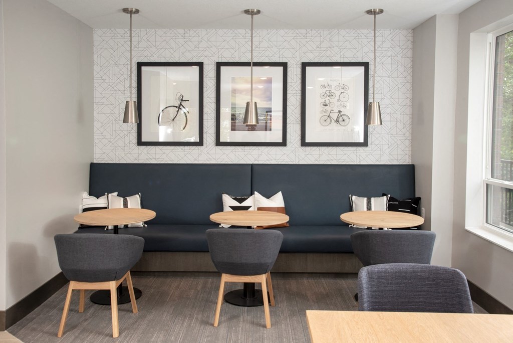 lobby tech lounge at UPII at Urban Park I and II Apartments, St Louis Park, MN, 55426