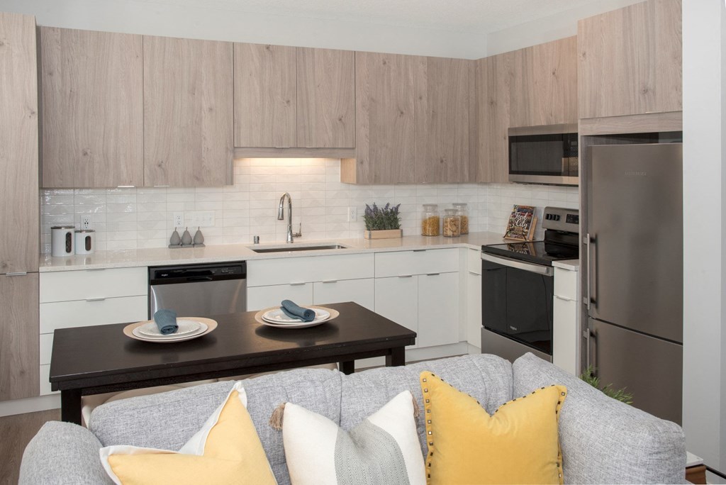 UPII foley alcove floor plan - kitchen at Urban Park I and II Apartments, Minnesota