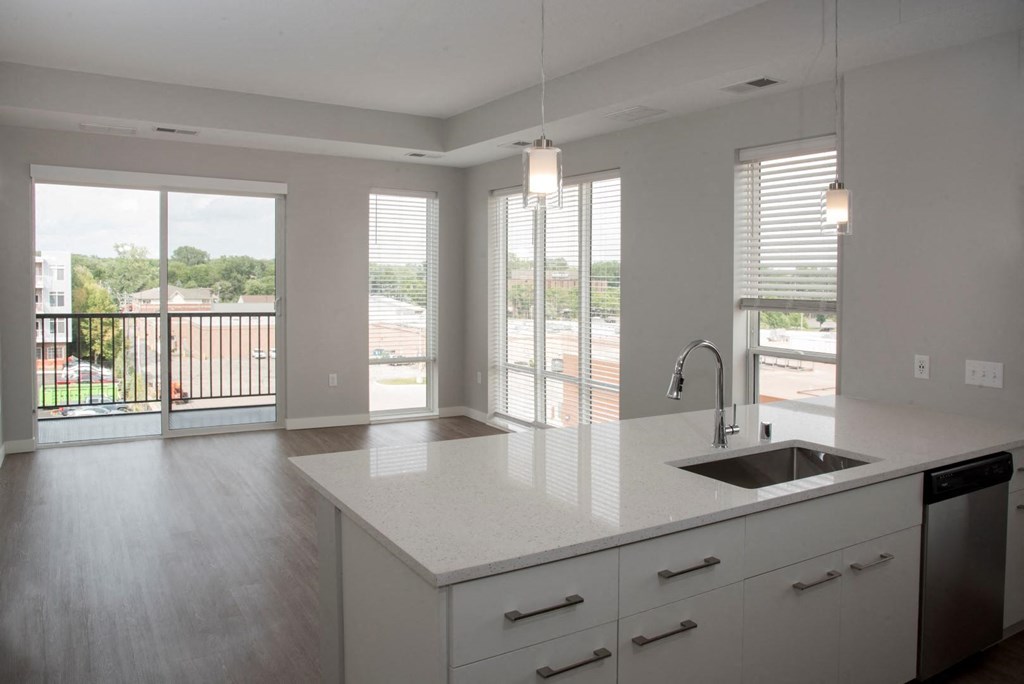 Joel 1 bedroom with open kitchen and balcony at Urban Park I and II Apartments, Minnesota, 55426