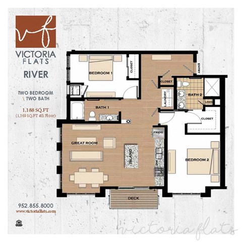 River Floor plan at Victoria Flats, Victoria