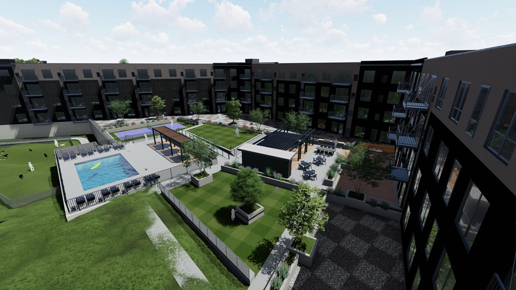 Aerial view at Olivine Apartments, Victoria