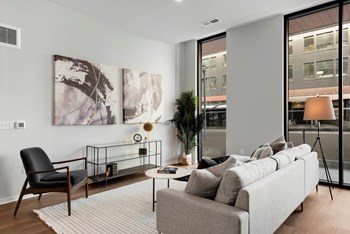 Living Room With Expansive Window Living Room With Expansive Window at Viridium Apartments, 721 N Third Street, Minnesota - Photo Gallery 4