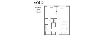 1 bedroom 1 bathroom floor plan at Volo at Texa Tonka Apartments, St Louis Park, MN, 55426