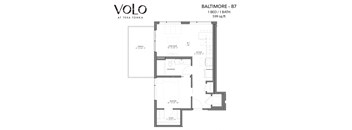 1 bedroom 1 bathrooms floor plan  at Volo at Texa Tonka Apartments, St Louis Park, MN