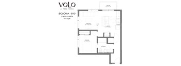 1 bedroom 1 bathroom floor plan B at Volo at Texa Tonka Apartments, St Louis Park, 55426