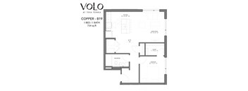 1 bedroom 1 bathroom floor plan N at Volo at Texa Tonka Apartments, St Louis Park, MN, 55426