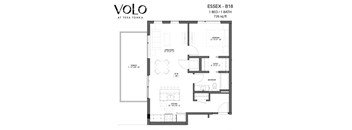 1 bed 1 bath floor plan K at Volo at Texa Tonka Apartments, St Louis Park, MN