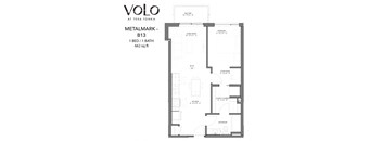 1 bedroom 1 bathroom floor plan R at Volo at Texa Tonka Apartments, St Louis Park