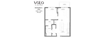 1 bedroom 1 bathroom floor plan S at Volo at Texa Tonka Apartments, Minnesota