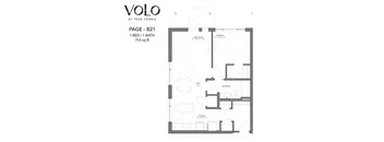 1 bedroom 1 bathroom floor plan U at Volo at Texa Tonka Apartments, St Louis Park, MN, 55426