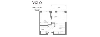 1 bedroom 1 bathroom floor plan U at Volo at Texa Tonka Apartments, St Louis Park, MN