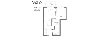 1 bedroom 1 bathroom floor plan V at Volo at Texa Tonka Apartments, St Louis Park, 55426