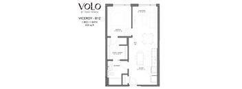 1 bedroom 1 bathroom floor plan X at Volo at Texa Tonka Apartments, Minnesota