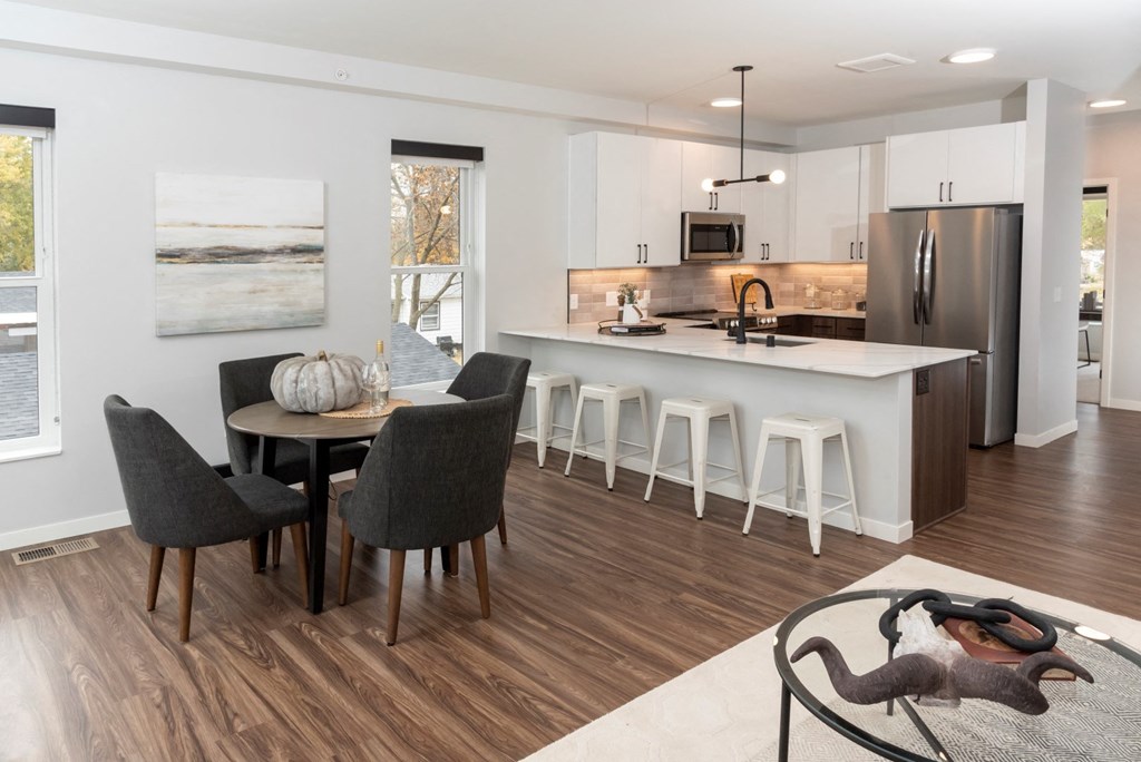 Living, dining and kitchen at Volo at Texa Tonka Apartments , Minnesota, 55426