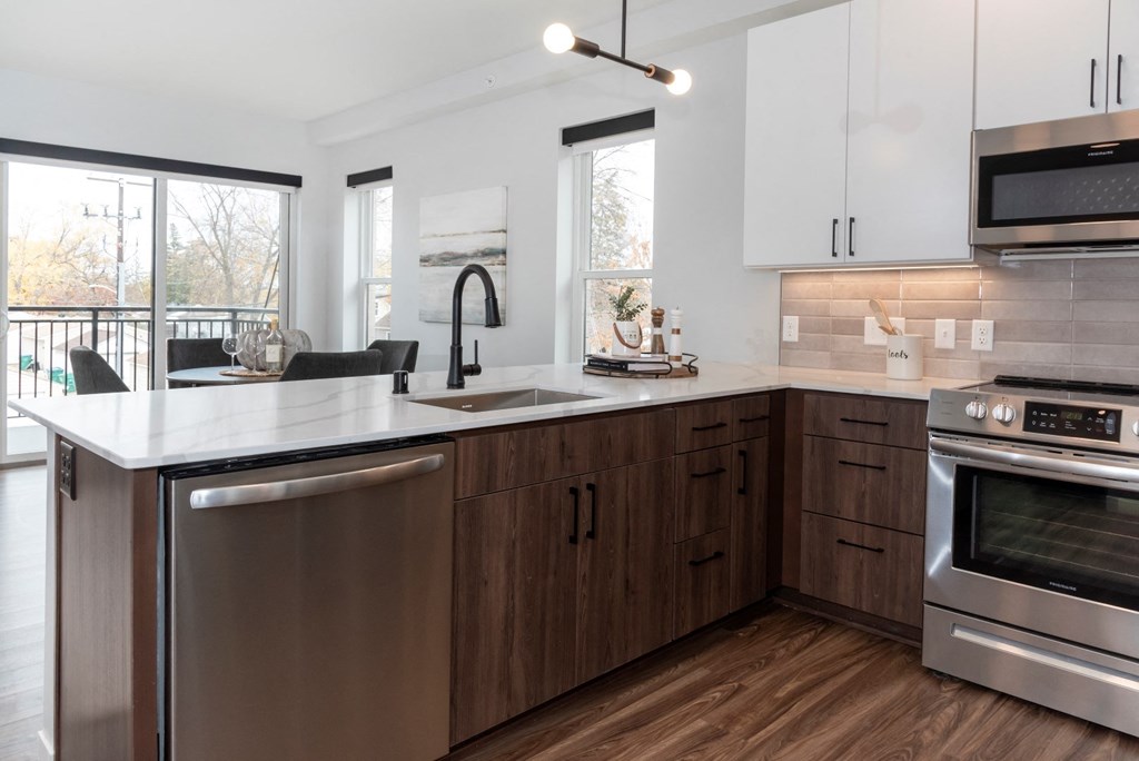 Wooden cabinets at Volo at Texa Tonka Apartments , Minnesota