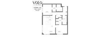 2 bedroom 2 bathroom floor plan at Volo at Texa Tonka Apartments, Minnesota