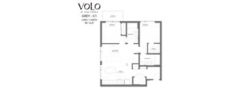 2 bedroom 2 bathrooms floor planat Volo at Texa Tonka Apartments, St Louis Park, MN, 55426