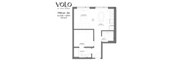 1 bed 1 bath floor plan at Volo at Texa Tonka Apartments, St Louis Park, MN, 55426